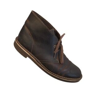 Clarks Mens 9 Brown Leather Chukka Boots Crepe Sole Lace Up Heritage Casual
